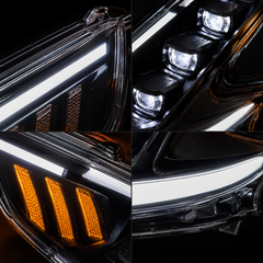 2008-2021 Nissan 370Z Z34 LED Triple Projector Headlights — detail collage — H-370Z