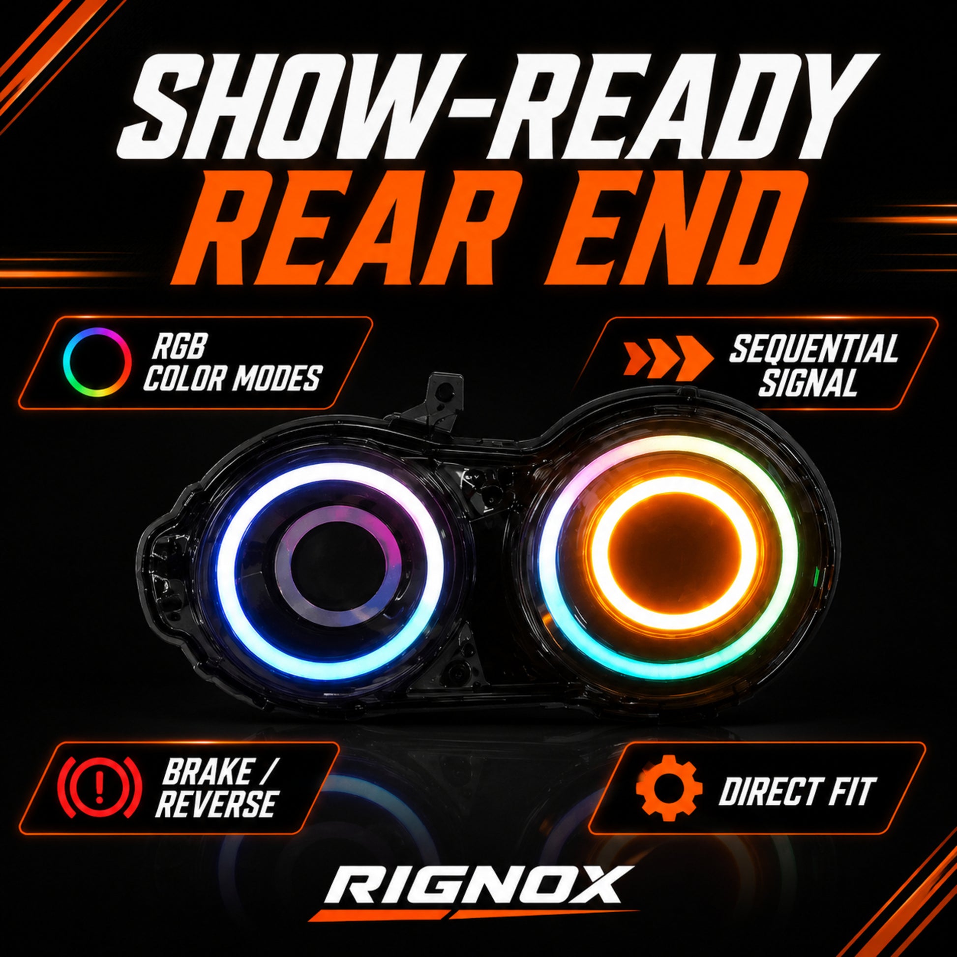2008-2024 Nissan GT-R R35 Sequential LED Tail Lights — smoke white sequential feature summary16 - T-GTR-SRGB