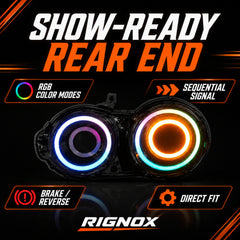 2008-2024 Nissan GT-R R35 Sequential LED Tail Lights — smoke white sequential feature summary16 - T-GTR-SRGB