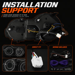 2008-2024 Nissan GT-R R35 Sequential LED Tail Lights — smoke white sequential installation13 - T-GTR-SW