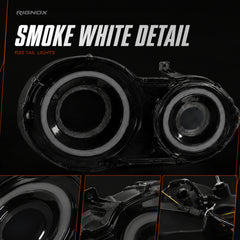 2008-2024 Nissan GT-R R35 Sequential LED Tail Lights — smoke white sequential lens close up15 - T-GTR-SW