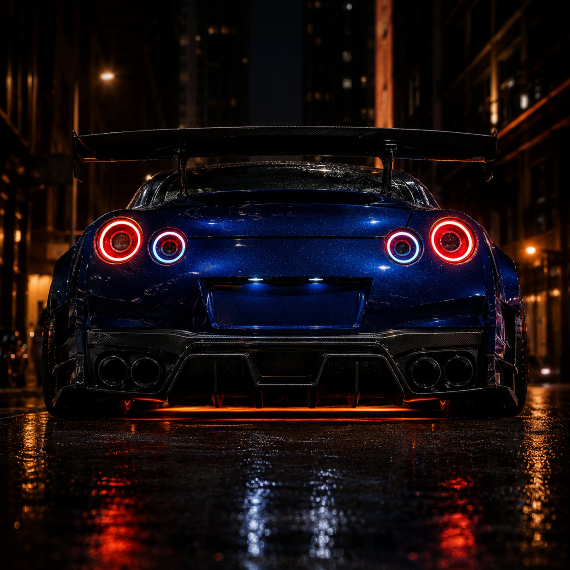 2008-2024 Nissan GT-R R35 Sequential LED Tail Lights — smoke white sequential scene02 - T-GTR-SRGB