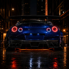 2008-2024 Nissan GT-R R35 Sequential LED Tail Lights — smoke white sequential scene02 - T-GTR-SRGB