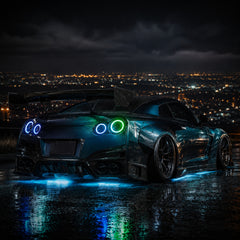 2008-2024 Nissan GT-R R35 Sequential LED Tail Lights — smoke white sequential scene05 - T-GTR-SRGB
