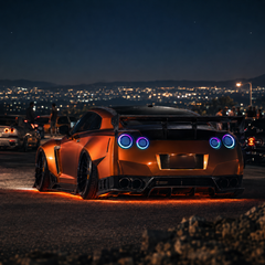 2008-2024 Nissan GT-R R35 Sequential LED Tail Lights — smoke white sequential car meet 09 fixed - T-GTR-SW