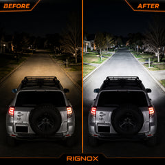 2009-2012 Toyota RAV4 LED Dual Projector Headlights — black housing before after