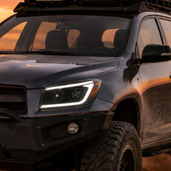 2009-2012 Toyota RAV4 LED Dual Projector Headlights — black housing off road dust