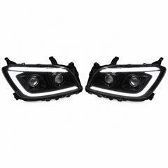 2009-2012 Toyota RAV4 LED Dual Projector Headlights — black housing white background