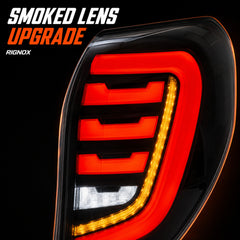 2009-2012 Toyota RAV4 Sequential LED Tail Lights — smoked lens detail close up - T-RAV4-09-SR