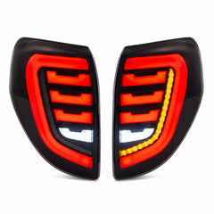 2009-2012 Toyota RAV4 Sequential LED Tail Lights — smoked white background lit - T-RAV4-09-SR