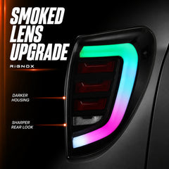 2009-2012 Toyota RAV4 Sequential LED Tail Lights — smoked RGB lens detail15 - T-RAV4-09-SRGB