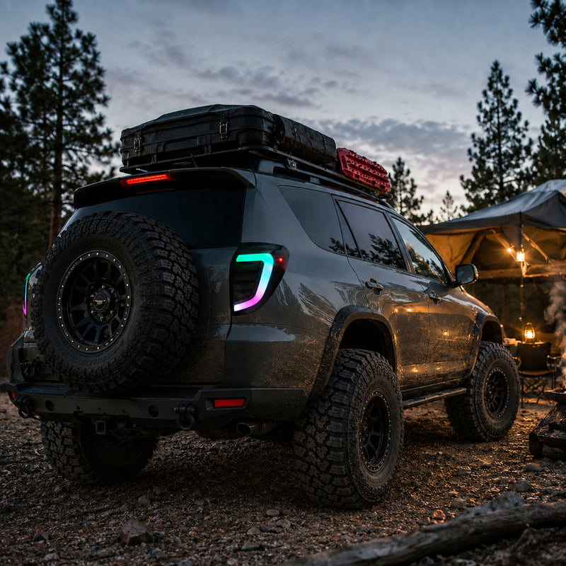 2009-2012 Toyota RAV4 Sequential LED Tail Lights — smoked sequential LED campsite rear45 lifted tires - T-RAV4-09-SRGB