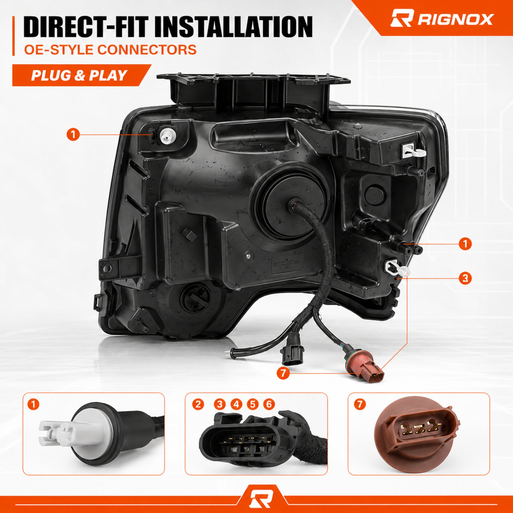 2009-2014 Ford F-150 LED Dual Projector Headlights — black housing direct fit11