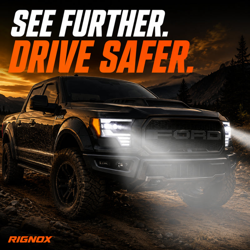 2009-2014 Ford F-150 LED Dual Projector Headlights — black housing drive safer14
