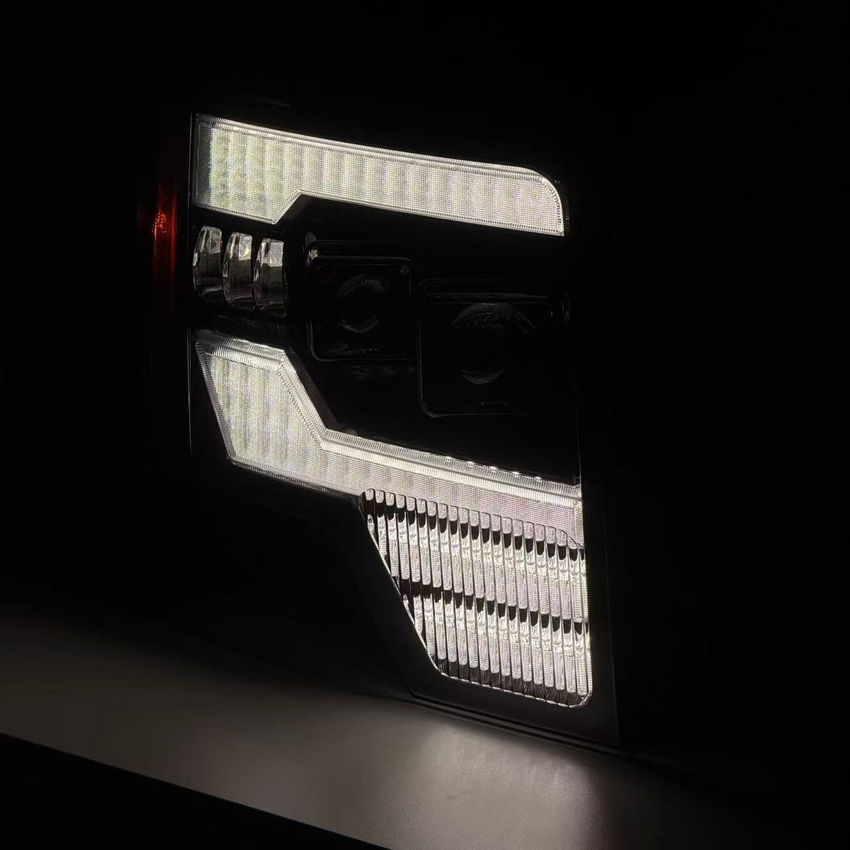 2009-2014 Ford F-150 LED Dual Projector Headlights — white day running light — H-F150-09