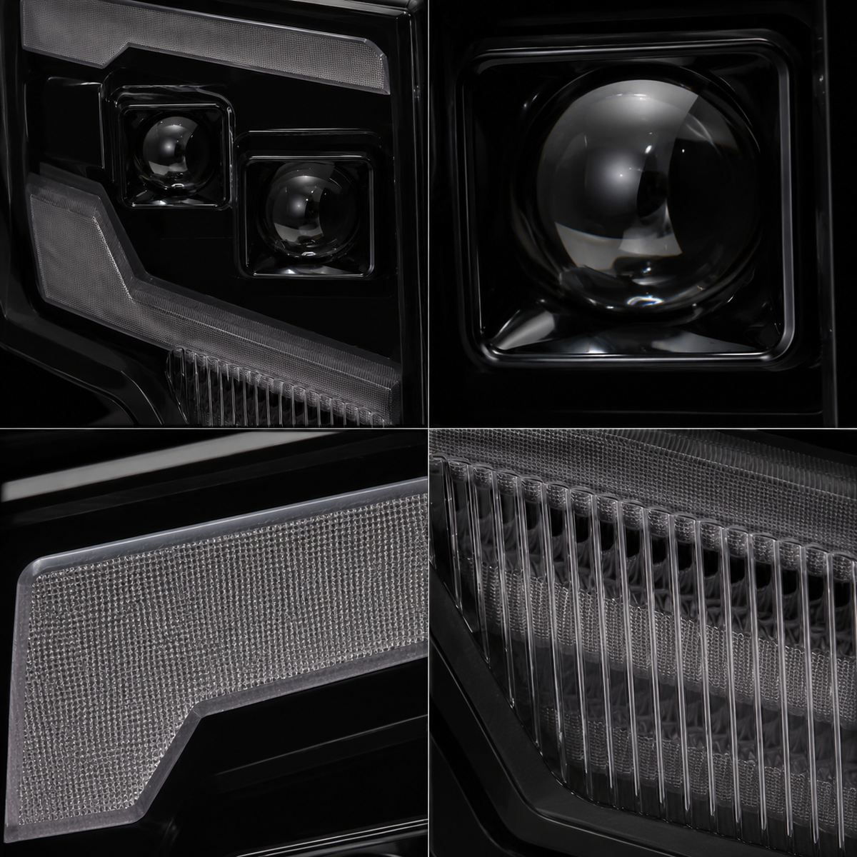 2009-2014 Ford F-150 LED Dual Projector Headlights — light off details — H-F150-09