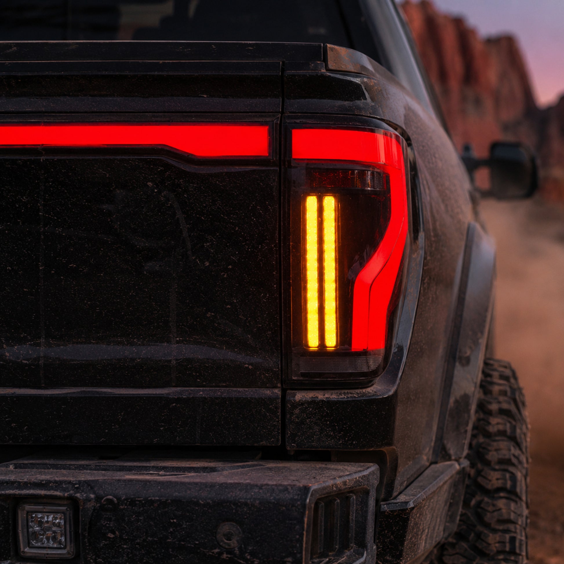 2009-2014 Ford F-150 Sequential LED Tail Lights — smoke red bar close up07 - T-F150-09-TG