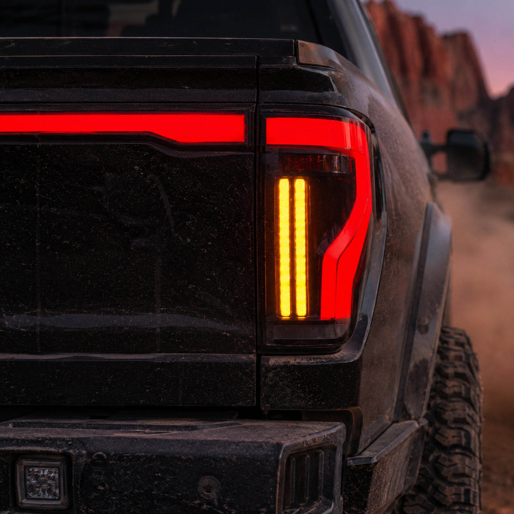 2009-2014 Ford F-150 LED Tail Lights with Tailgate | Smoke + Red Bar, Sequential Turn Signal