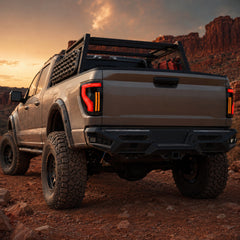 2009-2014 Ford F-150 Sequential LED Tail Lights — smoke red bar dusk desert rear4502 - T-F150-09
