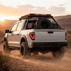 2009-2014 Ford F-150 Sequential LED Tail Lights — smoke red bar dust trail side rear04 - T-F150-09