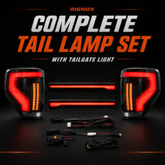 2009-2014 Ford F-150 Sequential LED Tail Lights — smoke red bar full kit16 - T-F150-09-TG