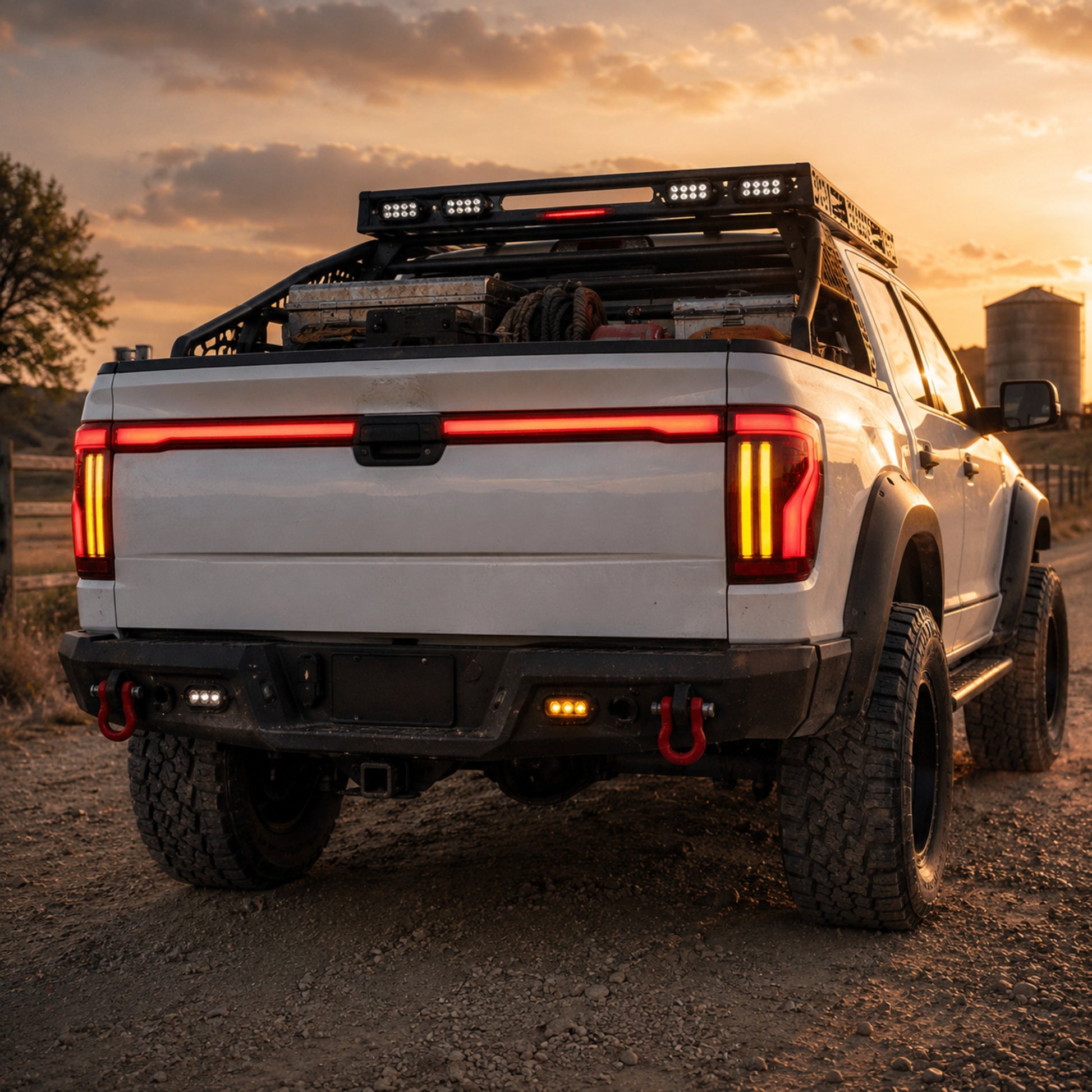 2009-2014 Ford F-150 Sequential LED Tail Lights — smoke red bar work truck05 - T-F150-09-TG