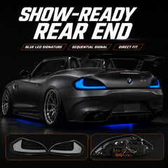 2009-2016 BMW Z4 E89 Sequential LED Tail Lights — blue ledsequential feature summary - T-Z4-SW-BLU