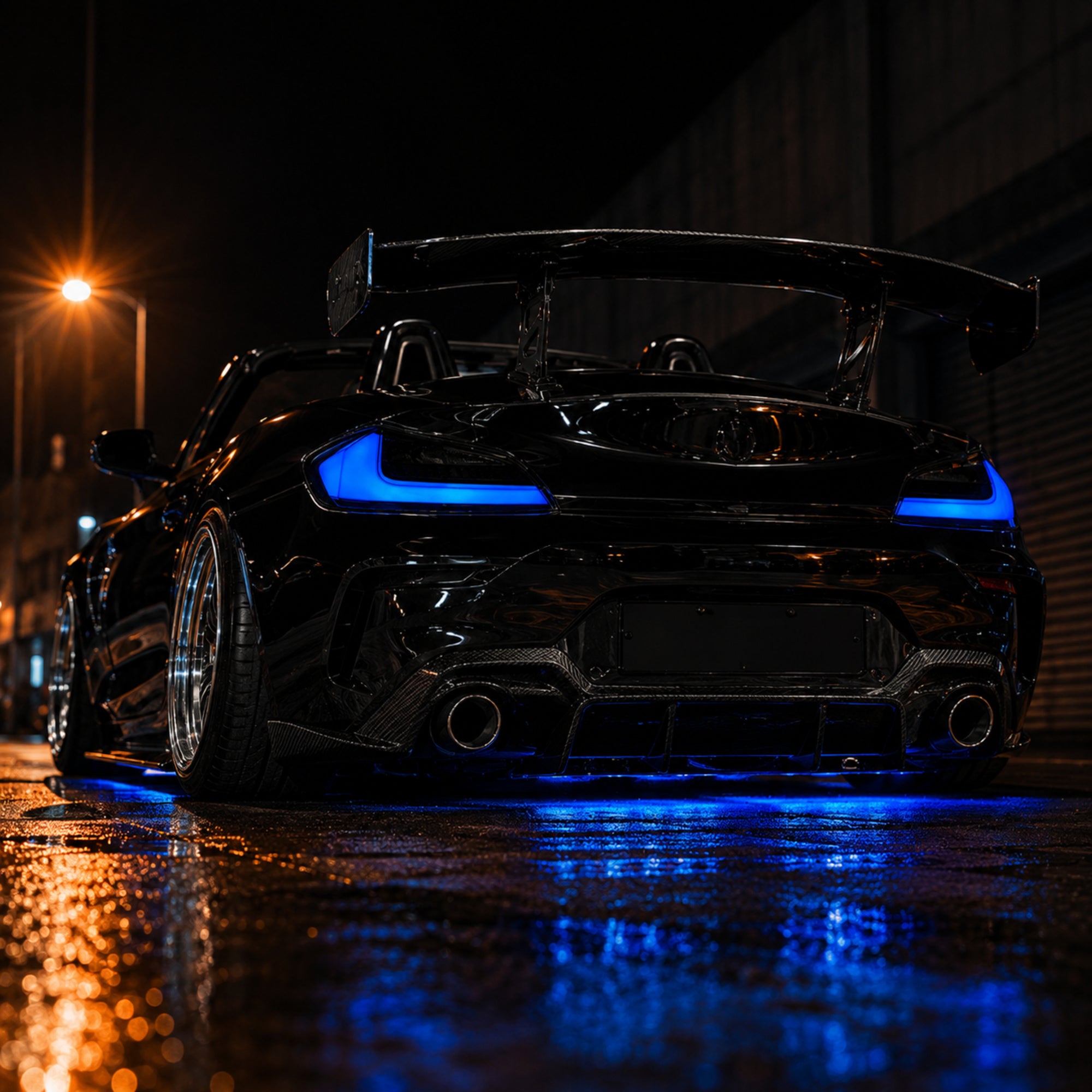 2009-2016 BMW Z4 E89 Sequential LED Tail Lights — blue ledsequential low angle night - T-Z4-SW-BLU