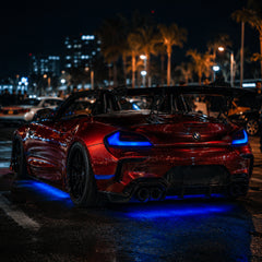 2009-2016 BMW Z4 E89 Sequential LED Tail Lights — blue ledsequential social night shot - T-Z4-SW-BLU