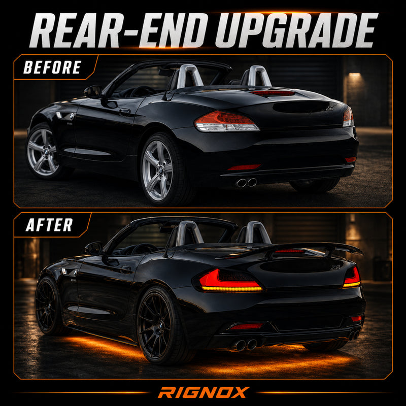 2009-2016 BMW Z4 E89 Sequential LED Tail Lights — clear red smoke red smoke white before after upgrade 11 91e9eb3c 2fcd - T-Z4-SR