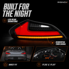 2009-2016 BMW Z4 E89 Sequential LED Tail Lights — clear red smoke red smoke white key features summary - T-Z4-CR