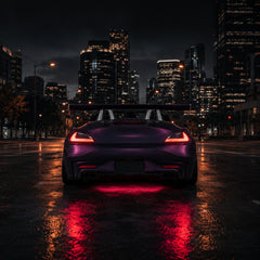 2009-2016 BMW Z4 E89 Sequential LED Tail Lights — clear red smoke red smoke white night distance rear view - T-Z4-CR