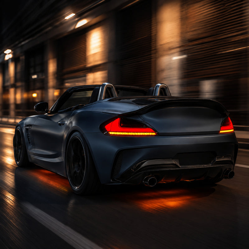 2009-2016 BMW Z4 E89 Sequential LED Tail Lights — clear red smoke red smoke white night motion rear - T-Z4-SR