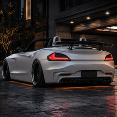 2009-2016 BMW Z4 E89 Sequential LED Tail Lights — clear red smoke red smoke white rear45 view - T-Z4-CR