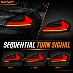 2009-2016 BMW Z4 E89 Sequential LED Tail Lights — clear red smoke red smoke white sequential turn signal - T-Z4-SR