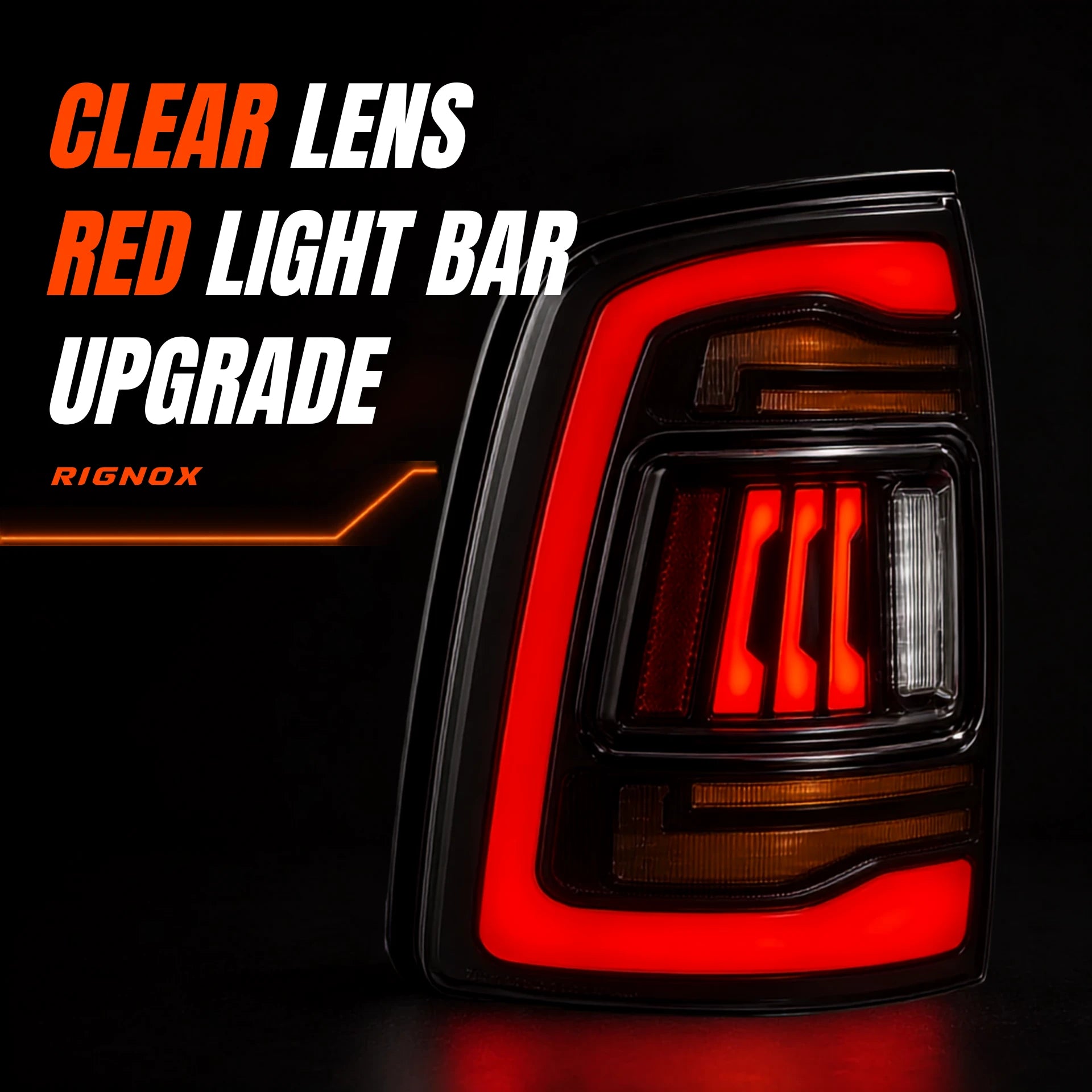 2009-2018 Dodge Ram 1500/2500/3500 Sequential LED Tail Lights — clear lens upgrade — T-RAM09-CR