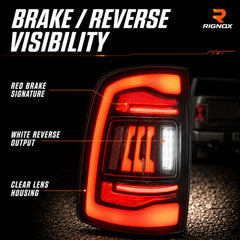 2009-2018 Dodge Ram 1500/2500/3500 Sequential LED Tail Lights — clear function10 - T-RAM09-CW