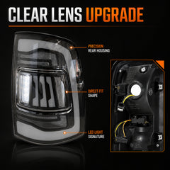 2009-2018 Dodge Ram 1500/2500/3500 Sequential LED Tail Lights — clear function12 - T-RAM09-CW