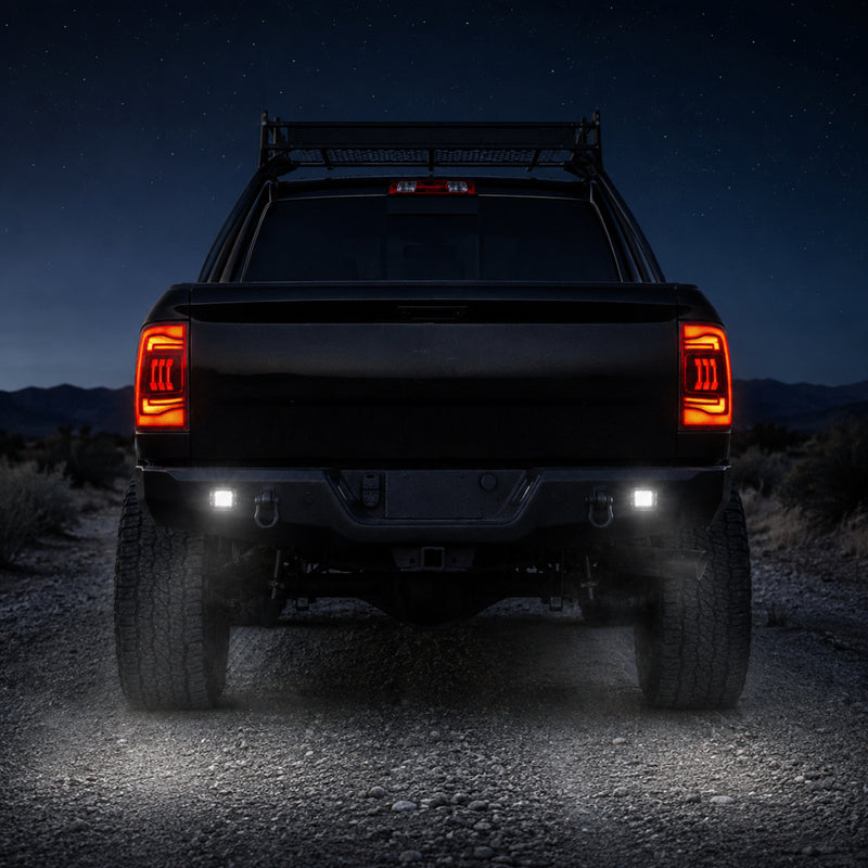 2009-2018 Dodge Ram 1500/2500/3500 Sequential LED Tail Lights — clear scene03 - T-RAM09-CW