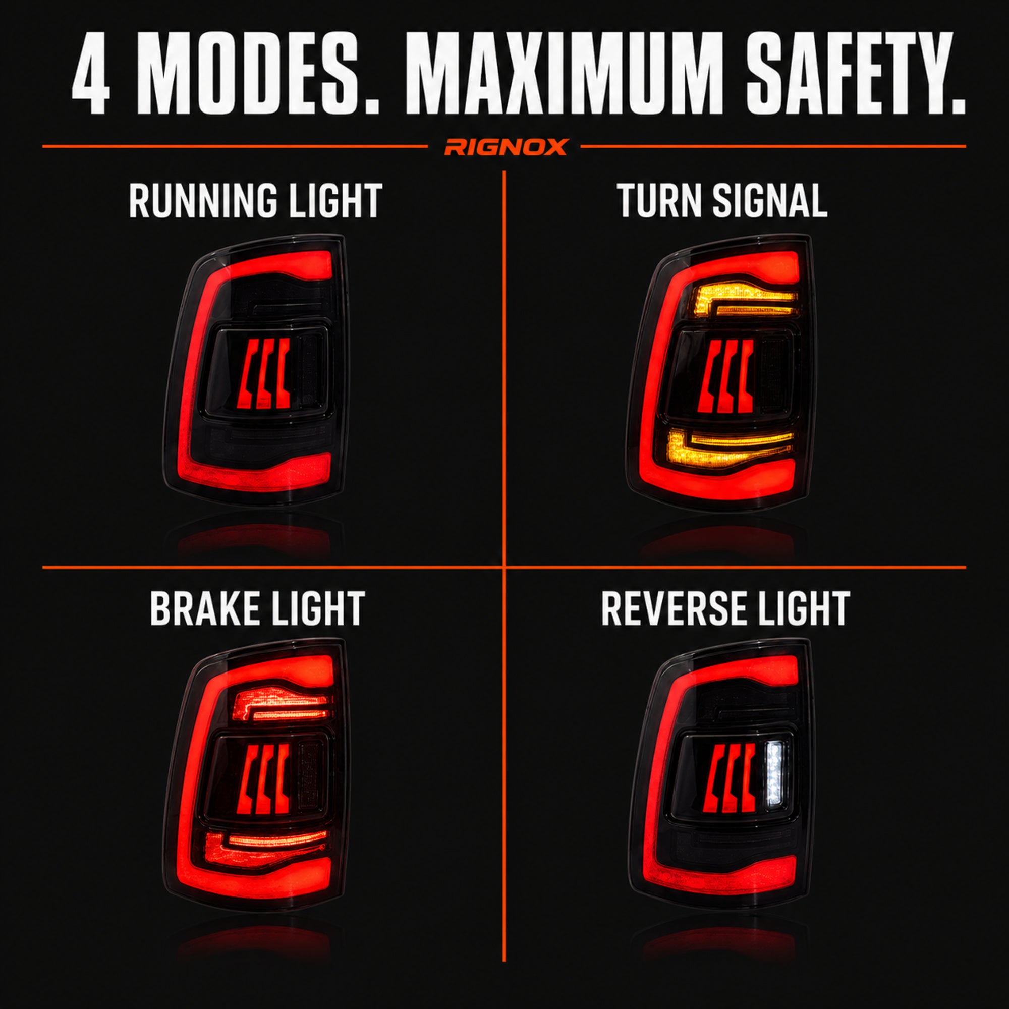 2009-2018 Dodge Ram 1500/2500/3500 Sequential LED Tail Lights — smoked sequential 4 modes - T-RAM09-SR