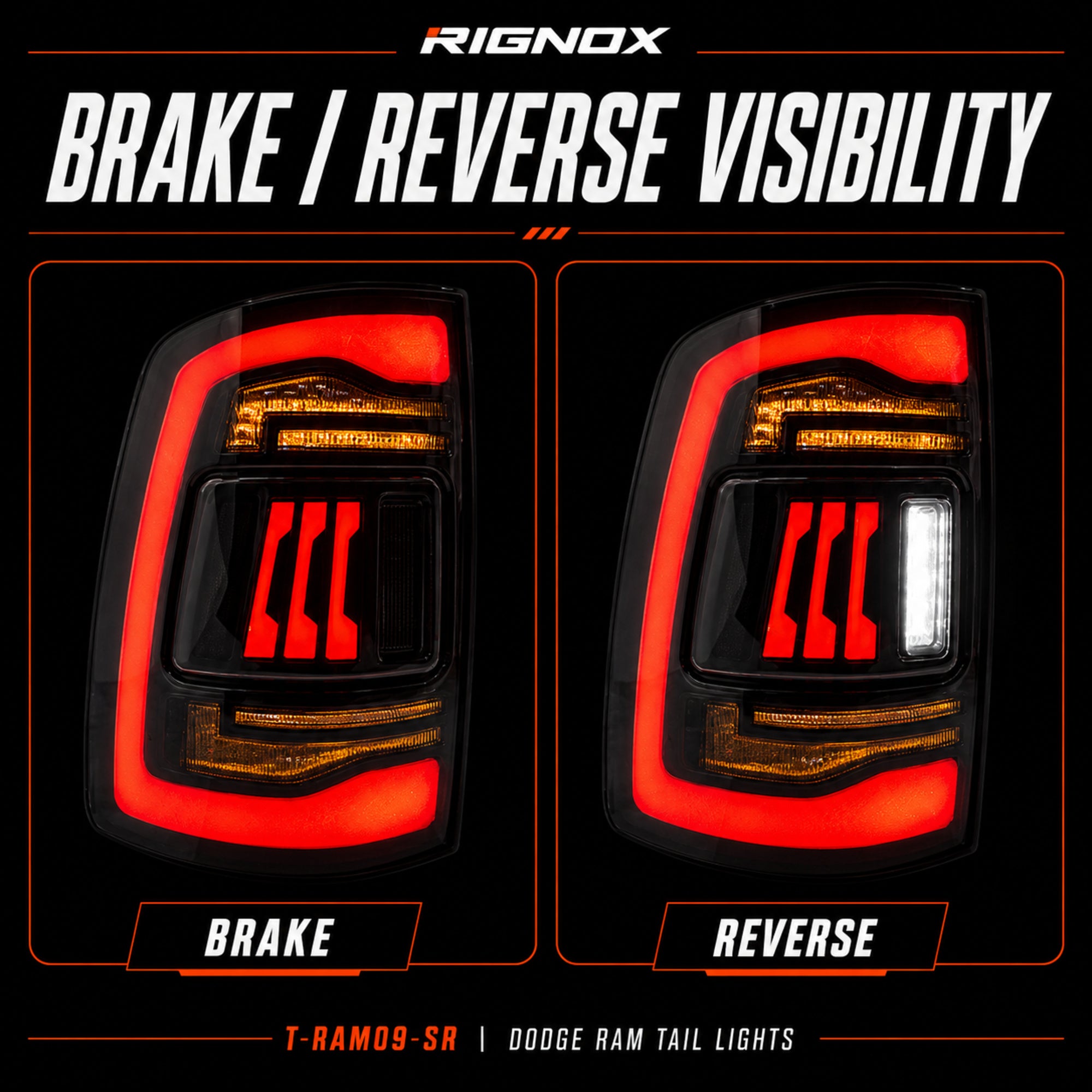 2009-2018 Dodge Ram 1500/2500/3500 Sequential LED Tail Lights — smoked sequential brake reverse visibility - T-RAM09-SR