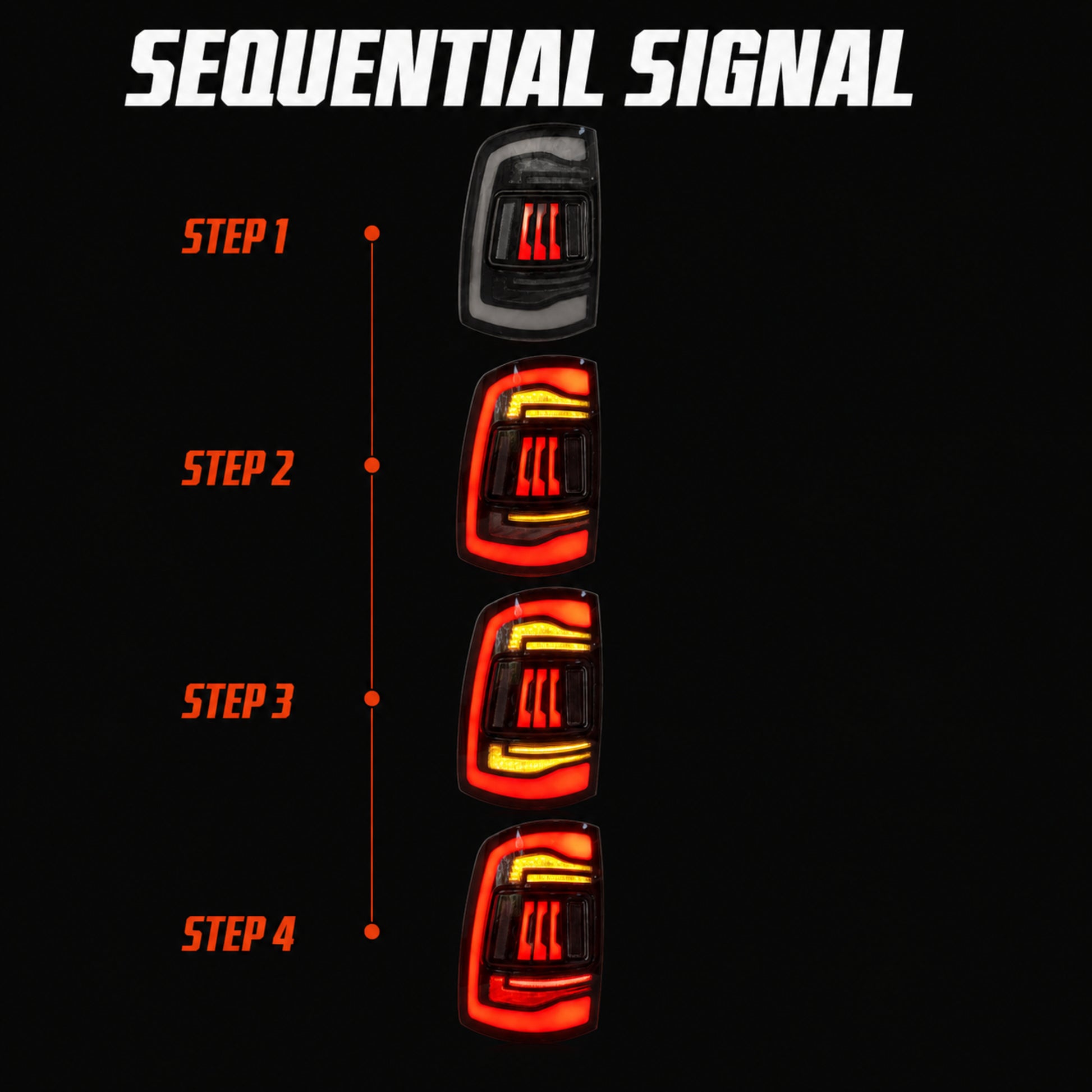 2009-2018 Dodge Ram 1500/2500/3500 Sequential LED Tail Lights — smoked sequential sequential signal - T-RAM09-SR