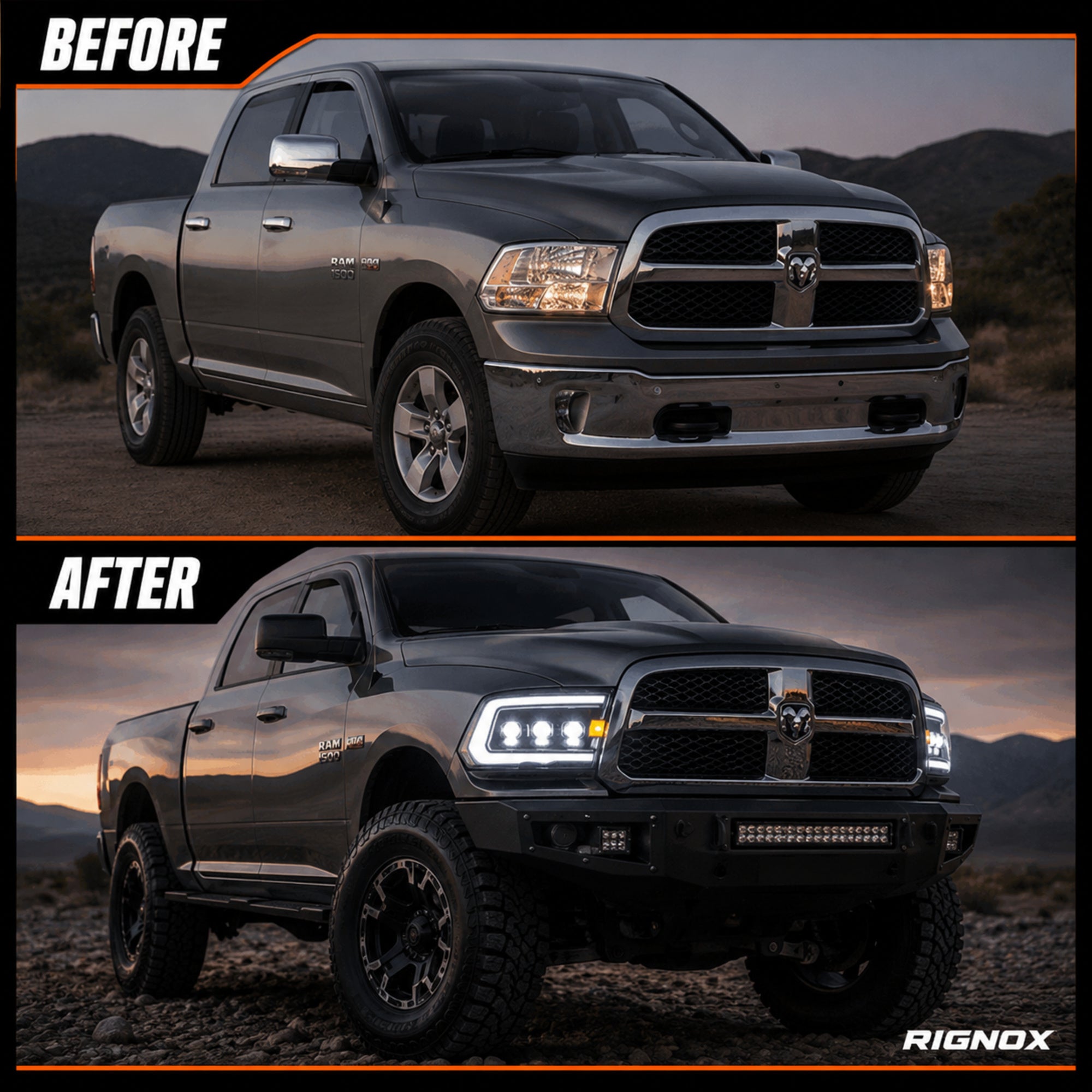 2009-2018 Dodge Ram 1500/2500/3500 Triple LED Projector Headlights | Sequential Turn Signal