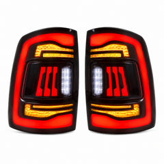 2009-2018 Dodge Ram 1500/2500/3500 Sequential LED Tail Lights — smoked sequential white main - T-RAM09-CR