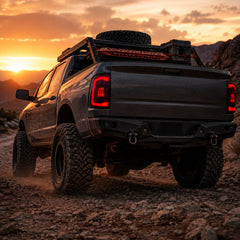 2009-2018 Dodge Ram 1500/2500/3500 Sequential LED Tail Lights — smoked sequential low trail stance - T-RAM09-CR