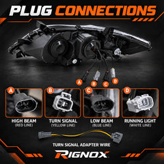 2010-2011 Toyota Camry LED Triple Projector Headlights Assembly — plug and play — H-CAM10-DB-A