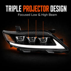 2010-2011 Toyota Camry LED Triple Projector Headlights Assembly — better beam effect — H-CAM10-A