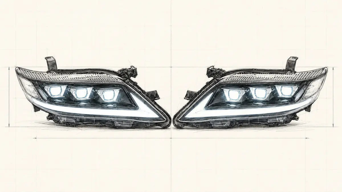 2010-2011 Toyota Camry LED Triple Projector Headlights Assembly