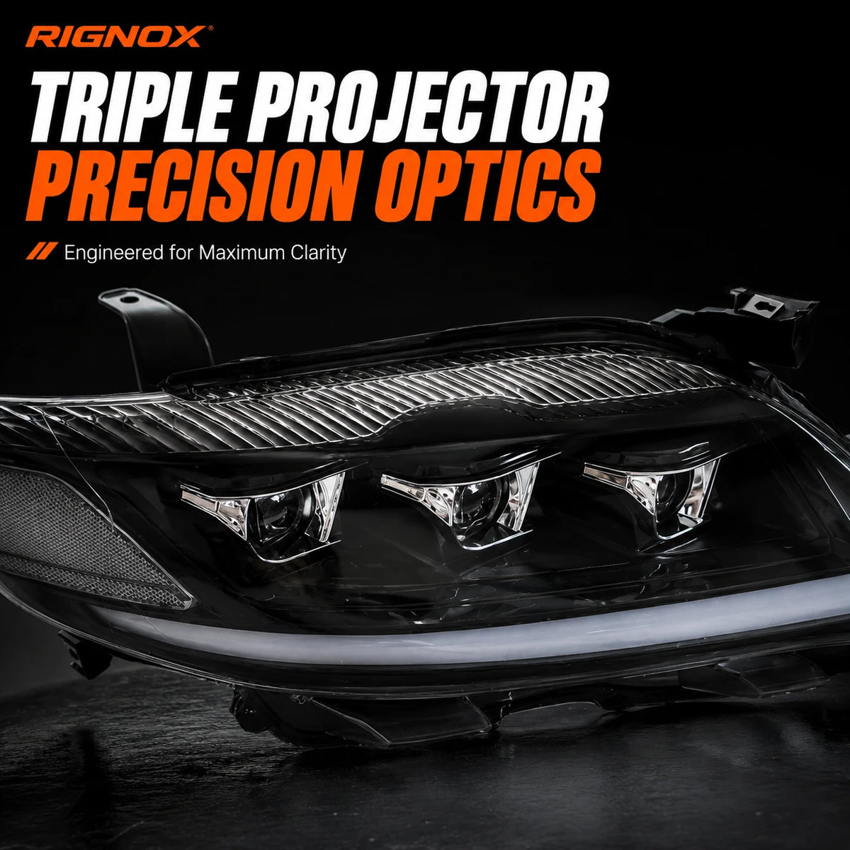 2010-2011 Toyota Camry LED Triple Projector Headlights Assembly — engineered clarity — H-CAM10-CW