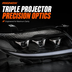 2010-2011 Toyota Camry LED Triple Projector Headlights Assembly — engineered clarity — H-CAM10-CW